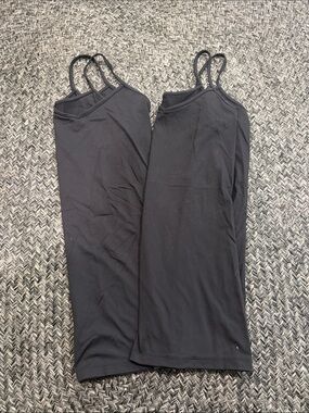 Buckle Black Double-Strap Camisole Tank (Pair)